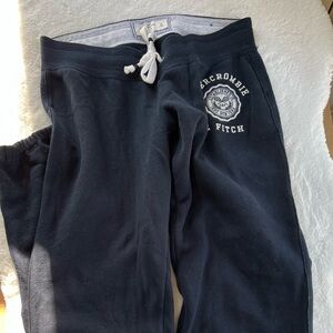 SOLD Abercrombie & Fitch Navy Blue Logo Drawstring Sweatpants